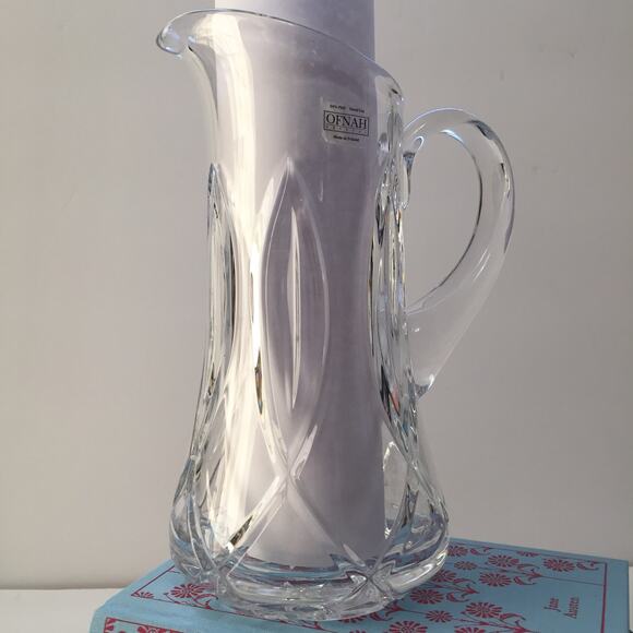 Vintage Ofnah Poland Lead Crystal Cut Glass Pitcher - Picture 8 of 8